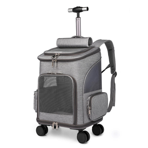 Portable Folding Trolley Pet Backpack By Woofymood