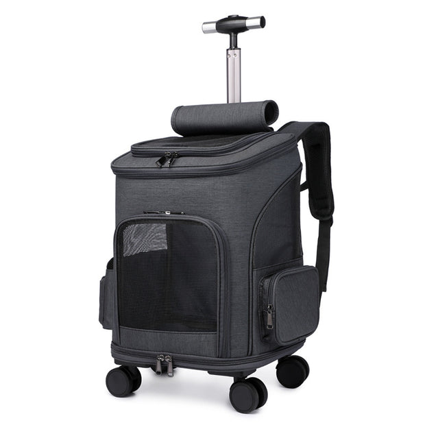 Portable Folding Trolley Pet Backpack By Woofymood