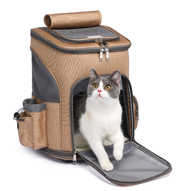 Portable Folding Trolley Pet Backpack By Woofymood