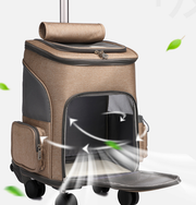 Portable Folding Trolley Pet Backpack By Woofymood