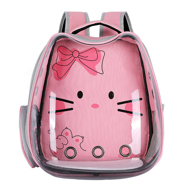 Transparent Breathable Cat Carrier Bag for Travel by Woofymood