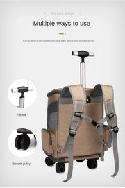Portable Folding Trolley Pet Backpack By Woofymood